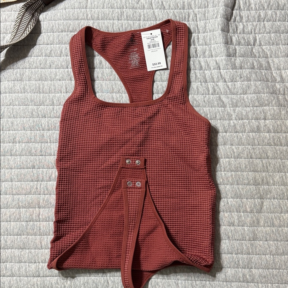 Rust Red Sleeveless Bodysuit